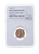 MS64 RD MINT ERROR 1934 Lincoln Wheat Cent - REV Struck Thru - Graded NGC
