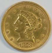 Needle-sharp high end 1878 US $2.50 Liberty Gold Piece