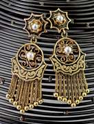Fabulous Vintage Pearl and 14K Dangle Earrings