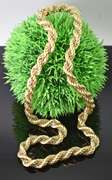 Elegant and Heavy 14K Two-Tone Wrapped Rope Necklace
