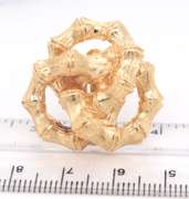 Delightful Yellow Gold Interlocking Bamboo Circle Earrings