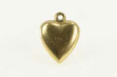 14K Yellow Gold Victorian Forget Me Not Puffy Heart Love Charm/Pendant