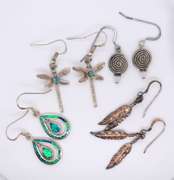Group Lot of Vintage 925 Sterling Silver Earrings