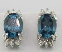 14kt Gold Plated Sterling Silver & Blue Spinel Earrings