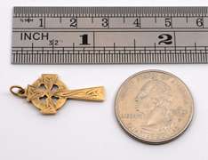 Irish Made Gold Celtic Cross Pendant