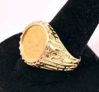 Fantastic Men's 1/10oz Krugerrand Ring in 14K Yellow Gold