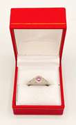 10kt Solid White Gold, Pink Sapphire, & Diamond Ring