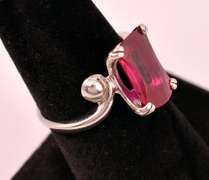 Gorgeous Ruby Ring in 14K White Gold