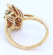 Gorgeous 18kt Yellow Gold Baguette Diamond and Emerald Ring