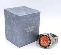Seiko Sport Day Date Automatic Oange Dial Watch