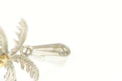 14K Yellow Gold Two Tone Ornate Palm Tree Beach Tropical Pendant
