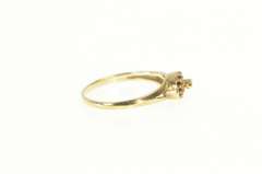 10K Yellow Gold Diamond Ruby Halo Flower Cluster Retro Ring