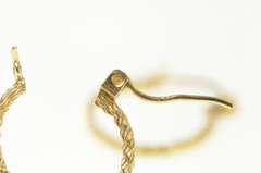 14K Yellow Gold Twist Rope Chain Pattern 15.9mm Hoop Earrings