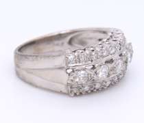 Vintage White Gold approximate 0.45ctw 3 Row Diamond Ring
