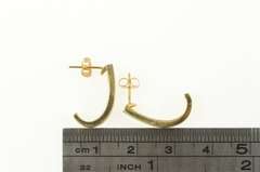 14K Yellow Gold 0.50 Ctw Classic Diamond Channel Curved Bar Earrings