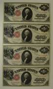 Lot (4) 1917 $1 Legal Tender Large Size Notes - Consecutive!