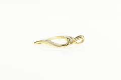 10K Yellow Gold Diamond Heart Baguette & Round Love Symbol Pendant
