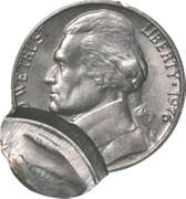 1976 Jefferson Nickel Double Struck Error