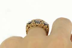 9K Yellow Gold 5.00 Ctw Garnet English Three Stone Squared Ring
