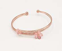 18kt Gold Plated Sterling Silver Gemstone Bangle Bracelet
