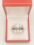 Beautiful White Sapphire 2-Piece Wedding Set- Ring and Band! 5.5+ CTW
