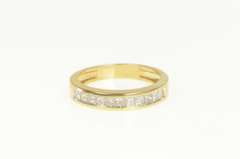 14K Yellow Gold 0.66 Ctw Princess Cut Diamond Wedding Band Ring