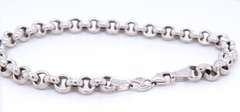 Strong White Gold Rolo Link Bracelet
