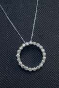 CIRCLE OF LIFE LADIES 2.5 CT DIAMOND PENDANT AND 14K WHITE GOLD CHAIN