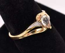 Lovely White Topaz Ring in Yellow Gold