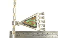 Sterling Silver Triangle Cut Turquoise Native American Fringe Necklace