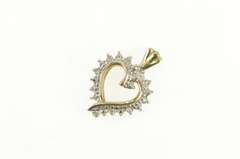 10K Yellow Gold 0.10 Ctw Diamond Classic Heart Love Pendant