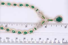 Majestic Yellow Gold Emerald and Diamond Necklace