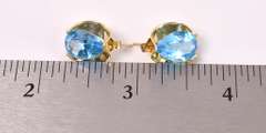 Brilliant Blue Topaz Earrings in 14K Yellow Gold