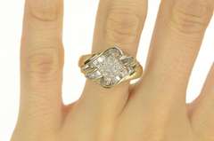 10K Yellow Gold 1.00 Ctw Invisible Set Diamond Engagement Ring