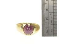 10K Yellow Gold 7.60 Ct Natural Ruby Cabochon 1960's Men's Ring