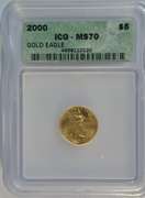 Flawless Gem BU Better 2000 $5 American Gold Eagle. ICG MS70