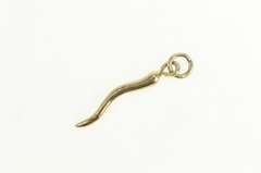 14K Yellow Gold 3D Italian Horn Trad. Protection Symbol Charm/Pendant