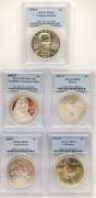 5 one silver dollar certified