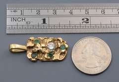 Lovely Nugget Pendant with Diamond & Emeralds