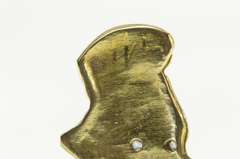 14K Yellow Gold Sapphire Eyed Man in Fedora Hat Vintage Charm/Pendant