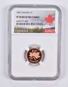 PF70 RD UCAM 1987 Canada 1 Cent NGC
