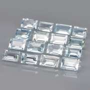 Large 6.63ct platinum blue emerald cut Aquamarine set