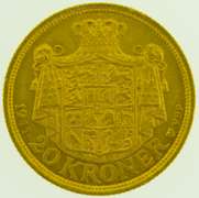 1911 Denmark 20 Kroner Gold Piece