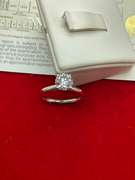CERTIFIED 14K WHITE AND LAB GROWN SOLITAIRE DIAMOND RING