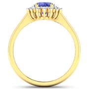 Pretty 14 Kt Yellow Gold Tanzanite Diamond Ring