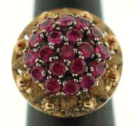 Romantic Ruby Cluster 18k Rose Gold Ring