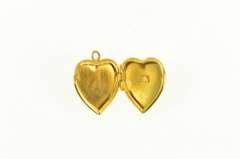 10K Yellow Gold Art Deco Heart Photo Picture Locket Charm/Pendant