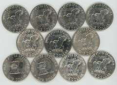 11 Assorted BU Silver Eisenhower Dollars1971-1976