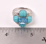 Blue Topaz Set In Sterling