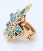 Lovely Yellow Gold Turquoise Pearl Spacer